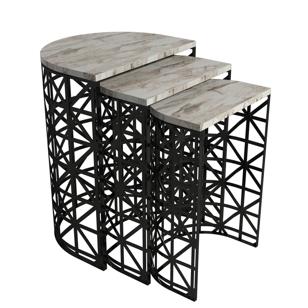 Măsuță de cafea Stil Marble, Diverse culori, Diverse configurații, Diverse dimensiuni - Alb - 46x33x62 cm - 3 bucăți | SKU: 845HCT2866 | Măsuță de cafea Stil Marble, varianta Alb - 46x33x62 cm - 3 bucăți, produs pentru amenajarea locuinței, disponibil online în România la CasaMob