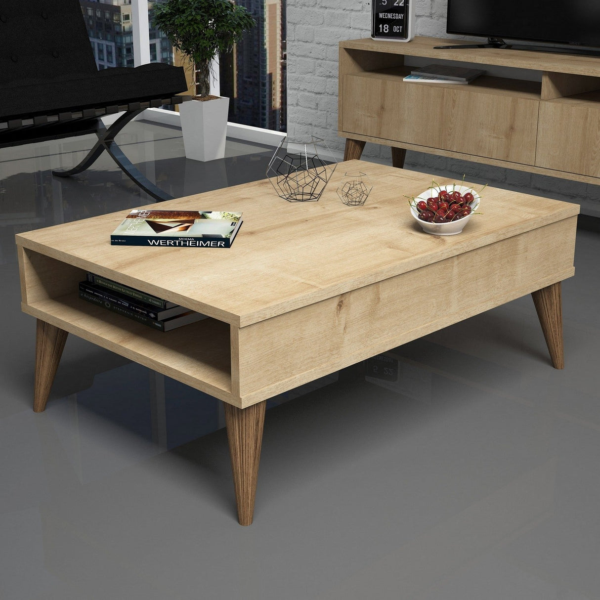 Măsuță de cafea Best, Diverse culori, 90x60x35 cm - Stejar | SKU: 845HCT2874 | Măsuță de cafea Best, 90x60x35 cm, varianta Stejar, produs pentru amenajarea locuinței, disponibil online în România la CasaMob
