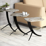 Set 3 măsuțe de cafea Pion Marble, Diverse culori, 35x60x45 cm - Alb - Negru | SKU: 845HCT2876 | Set 3 măsuțe de cafea Pion Marble, 35x60x45 cm, varianta Alb - Negru, produs pentru amenajarea locuinței, disponibil online în România la CasaMob