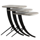 Set 3 măsuțe de cafea Pion Marble, Diverse culori, 35x60x45 cm - Alb - Negru | SKU: 845HCT2876 | Set 3 măsuțe de cafea Pion Marble, 35x60x45 cm, varianta Alb - Negru, produs pentru amenajarea locuinței, disponibil online în România la CasaMob