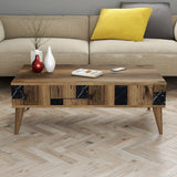 Măsuță de cafea Madrid, Diverse culori, 105x60x38 cm - Nuc - Negru | SKU: 845HCT2877 | Măsuță de cafea Madrid, 105x60x38 cm, varianta Nuc - Negru, produs pentru amenajarea locuinței, disponibil online în România la CasaMob