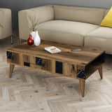 Măsuță de cafea Madrid, Diverse culori, 105x60x38 cm - Nuc - Negru | SKU: 845HCT2877 | Măsuță de cafea Madrid, 105x60x38 cm, varianta Nuc - Negru, produs pentru amenajarea locuinței, disponibil online în România la CasaMob