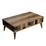 Măsuță de cafea Madrid, Diverse culori, 105x60x38 cm - Nuc - Negru | SKU: 845HCT2877 | Măsuță de cafea Madrid, 105x60x38 cm, varianta Nuc - Negru, produs pentru amenajarea locuinței, disponibil online în România la CasaMob