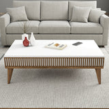 Măsuță de cafea Milan, Diverse culori, 105x60x35 cm - Nuc - Alb | SKU: 845HCT2886 | Măsuță de cafea Milan, 105x60x35 cm, varianta Nuc - Alb, produs pentru amenajarea locuinței, disponibil online în România la CasaMob