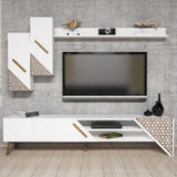 Comodă TV Beril, Diverse culori, 180x37x40 cm - Alb | SKU: 845HCT3001 | Comodă TV Beril, 180x37x40 cm, varianta Alb, produs pentru amenajarea locuinței, disponibil online în România la CasaMob
