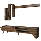 Comodă TV Beril, Diverse culori, 180x37x40 cm - Nuc | SKU: 845HCT3002 | Comodă TV Beril, 180x37x40 cm, varianta Nuc, produs pentru amenajarea locuinței, disponibil online în România la CasaMob