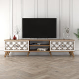 Comodă TV Class, Diverse culori, Diverse dimensiuni - Nuc - Alb - 180x35x44 cm | SKU: 845HCT3005 | Comodă TV Class, varianta Nuc - Alb - 180x35x44 cm, produs pentru amenajarea locuinței, disponibil online în România la CasaMob