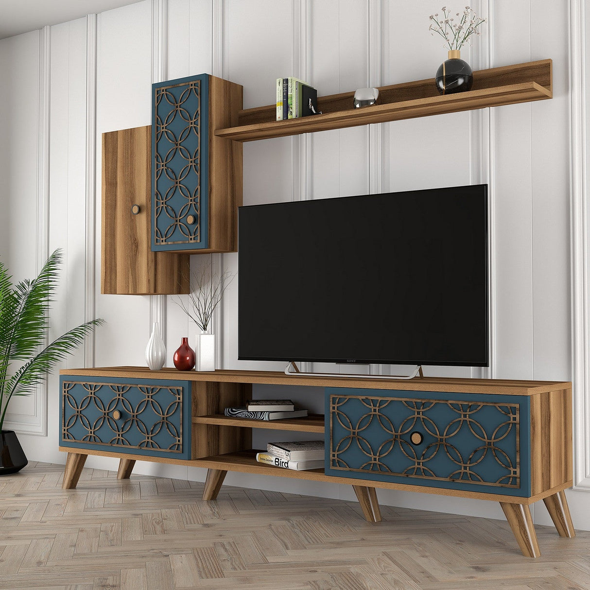 Comodă TV Class S, Diverse culori, 180x35x44 cm - Nuc - Chalcedony | SKU: 845HCT3013 | Comodă TV Class S, 180x35x44 cm, varianta Nuc - Chalcedony, produs pentru amenajarea locuinței, disponibil online în România la CasaMob