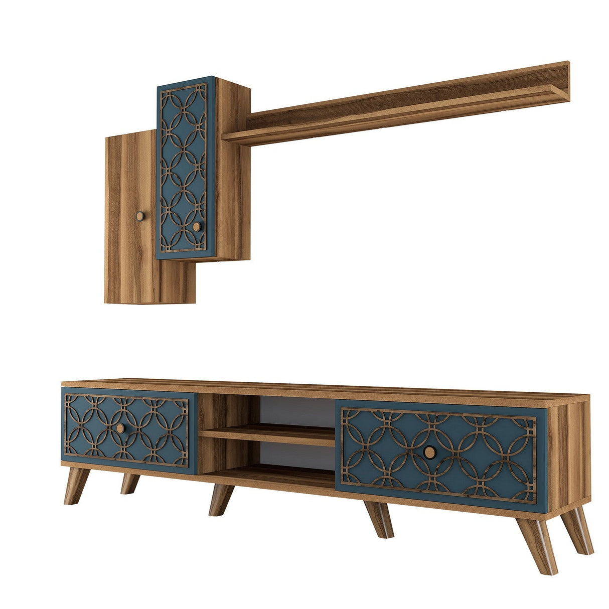 Comodă TV Class S, Diverse culori, 180x35x44 cm - Nuc - Chalcedony | SKU: 845HCT3013 | Comodă TV Class S, 180x35x44 cm, varianta Nuc - Chalcedony, produs pentru amenajarea locuinței, disponibil online în România la CasaMob