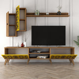 Comodă TV Class S, Diverse culori, 180x35x44 cm - Nuc - Galben | SKU: 845HCT3014 | Comodă TV Class S, 180x35x44 cm, varianta Nuc - Galben, produs pentru amenajarea locuinței, disponibil online în România la CasaMob