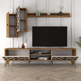 Comodă TV Class S, Diverse culori, 180x35x44 cm - Nuc - Crem | SKU: 845HCT3016 | Comodă TV Class S, 180x35x44 cm, varianta Nuc - Crem, produs pentru amenajarea locuinței, disponibil online în România la CasaMob