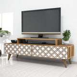 Comodă TV City, Diverse culori, 140x42x49 cm - Nuc - Alb | SKU: 845HCT3017 | Comodă TV City, 140x42x49 cm, varianta Nuc - Alb, produs pentru amenajarea locuinței, disponibil online în România la CasaMob