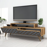 Comodă TV City, Diverse culori, 140x42x49 cm - Nuc - Chalcedony | SKU: 845HCT3019 | Comodă TV City, 140x42x49 cm, varianta Nuc - Chalcedony, produs pentru amenajarea locuinței, disponibil online în România la CasaMob
