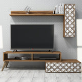 Comodă TV Planet, Diverse culori, 150x37x38 cm - Nuc - Alb | SKU: 845HCT3044 | Comodă TV Planet, 150x37x38 cm, varianta Nuc - Alb, produs pentru amenajarea locuinței, disponibil online în România la CasaMob