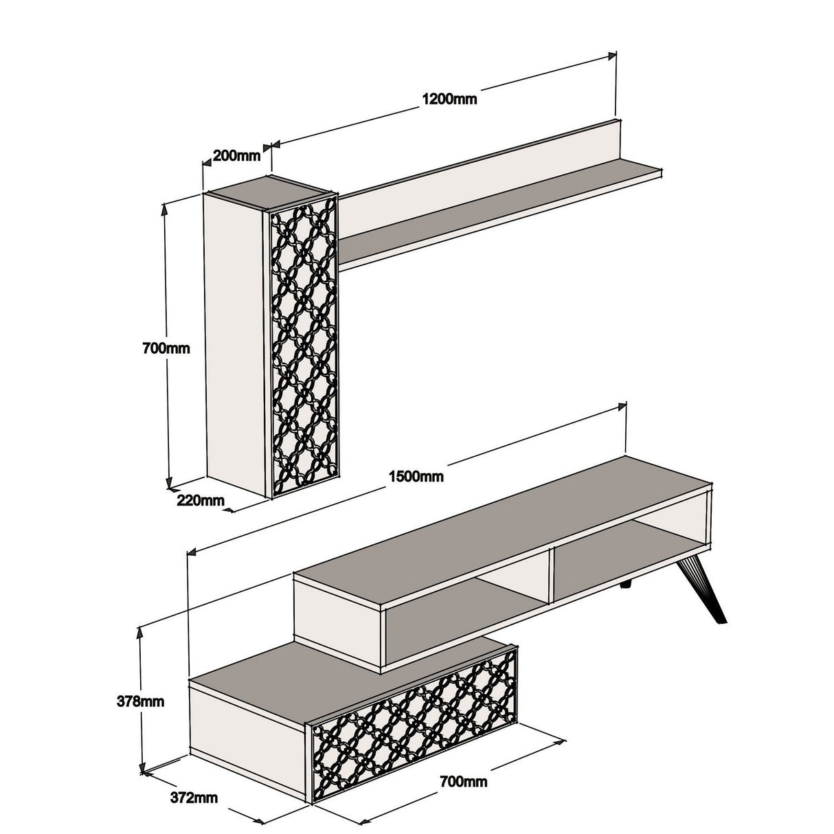 Comodă TV Planet, Diverse culori, 150x37x38 cm - Nuc - Alb | SKU: 845HCT3044 | Comodă TV Planet, 150x37x38 cm, varianta Nuc - Alb, produs pentru amenajarea locuinței, disponibil online în România la CasaMob