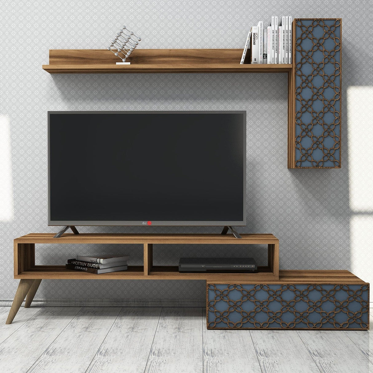 Comodă TV Planet, Diverse culori, 150x37x38 cm - Nuc - Chalcedony | SKU: 845HCT3046 | Comodă TV Planet, 150x37x38 cm, varianta Nuc - Chalcedony, produs pentru amenajarea locuinței, disponibil online în România la CasaMob
