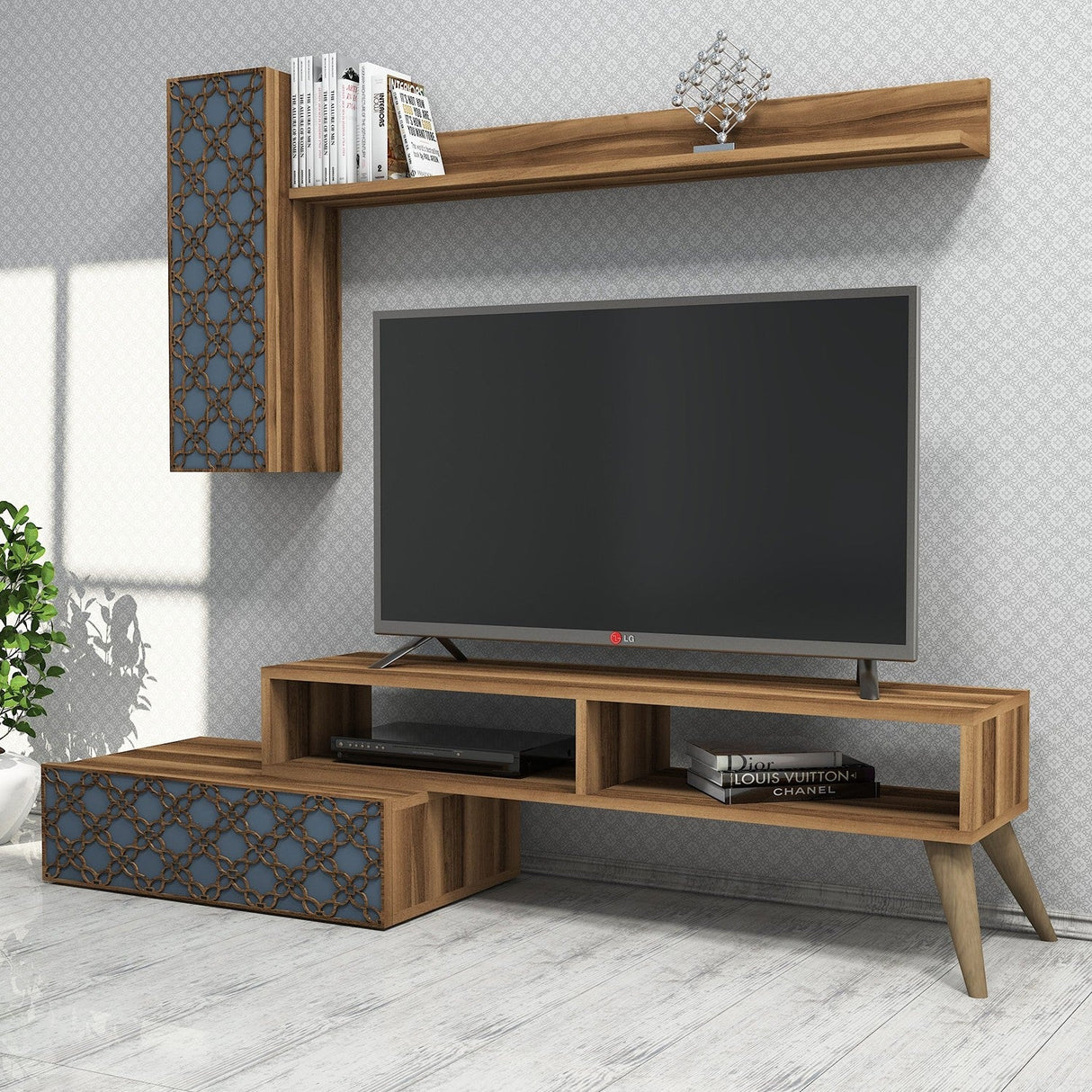 Comodă TV Planet, Diverse culori, 150x37x38 cm - Nuc - Chalcedony | SKU: 845HCT3046 | Comodă TV Planet, 150x37x38 cm, varianta Nuc - Chalcedony, produs pentru amenajarea locuinței, disponibil online în România la CasaMob