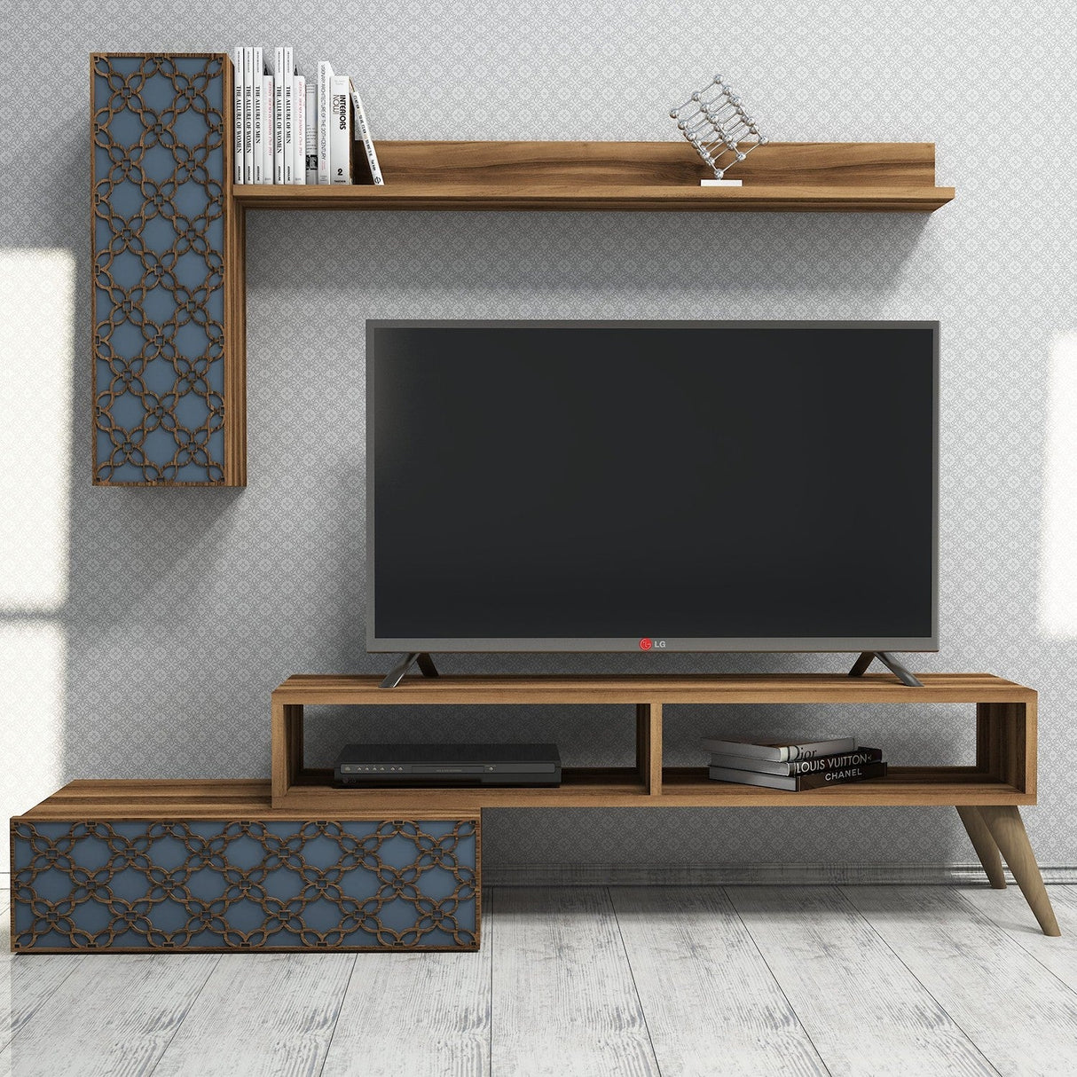 Comodă TV Planet, Diverse culori, 150x37x38 cm - Nuc - Chalcedony | SKU: 845HCT3046 | Comodă TV Planet, 150x37x38 cm, varianta Nuc - Chalcedony, produs pentru amenajarea locuinței, disponibil online în România la CasaMob