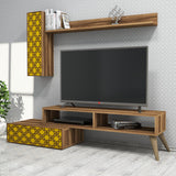 Comodă TV Planet, Diverse culori, 150x37x38 cm - Nuc - Galben | SKU: 845HCT3048 | Comodă TV Planet, 150x37x38 cm, varianta Nuc - Galben, produs pentru amenajarea locuinței, disponibil online în România la CasaMob