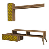 Comodă TV Planet, Diverse culori, 150x37x38 cm - Nuc - Galben | SKU: 845HCT3048 | Comodă TV Planet, 150x37x38 cm, varianta Nuc - Galben, produs pentru amenajarea locuinței, disponibil online în România la CasaMob