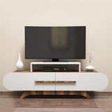 Comodă TV Rose, Diverse culori, 145x37x50 cm - Nuc - Alb | SKU: 845HCT3049 | Comodă TV Rose, 145x37x50 cm, varianta Nuc - Alb, produs pentru amenajarea locuinței, disponibil online în România la CasaMob