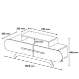 Comodă TV Rose, Diverse culori, 145x37x50 cm - Nuc - Alb | SKU: 845HCT3049 | Comodă TV Rose, 145x37x50 cm, varianta Nuc - Alb, produs pentru amenajarea locuinței, disponibil online în România la CasaMob
