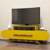 Comodă TV Rose, Diverse culori, 145x37x50 cm - Nuc - Galben | SKU: 845HCT3051 | Comodă TV Rose, 145x37x50 cm, varianta Nuc - Galben, produs pentru amenajarea locuinței, disponibil online în România la CasaMob