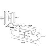 Comodă TV Rose S, Diverse culori, 145x37x50 cm - Nuc - Crem | SKU: 845HCT3054 | Comodă TV Rose S, 145x37x50 cm, varianta Nuc - Crem, produs pentru amenajarea locuinței, disponibil online în România la CasaMob