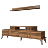 Comodă TV Eylül, Diverse culori, 168x39x52 cm - Nuc | SKU: 845HCT3059 | Comodă TV Eylül, 168x39x52 cm, varianta Nuc, produs pentru amenajarea locuinței, disponibil online în România la CasaMob