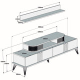 Comodă TV Eylül, Diverse culori, 168x39x52 cm - Nuc | SKU: 845HCT3059 | Comodă TV Eylül, 168x39x52 cm, varianta Nuc, produs pentru amenajarea locuinței, disponibil online în România la CasaMob