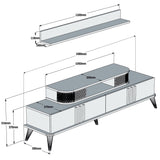 Comodă TV Eylül, Diverse culori, 168x39x52 cm - Stejar | SKU: 845HCT3062 | Comodă TV Eylül, 168x39x52 cm, varianta Stejar, produs pentru amenajarea locuinței, disponibil online în România la CasaMob