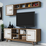 Comodă TV Ayla, Diverse culori, 160x35x56 cm - Nuc - Alb | SKU: 845HCT3063 | Comodă TV Ayla, 160x35x56 cm, varianta Nuc - Alb, produs pentru amenajarea locuinței, disponibil online în România la CasaMob