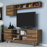 Comodă TV Ayla, Diverse culori, 160x35x56 cm - Nuc | SKU: 845HCT3064 | Comodă TV Ayla, 160x35x56 cm, varianta Nuc, produs pentru amenajarea locuinței, disponibil online în România la CasaMob