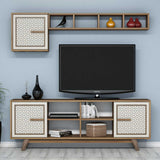 Comodă TV Ayla, Diverse culori, 160x35x56 cm - Nuc - Crem | SKU: 845HCT3066 | Comodă TV Ayla, 160x35x56 cm, varianta Nuc - Crem, produs pentru amenajarea locuinței, disponibil online în România la CasaMob