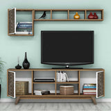 Comodă TV Inci, Diverse culori, 160x35x56 cm - Nuc - Alb | SKU: 845HCT3068 | Comodă TV Inci, 160x35x56 cm, varianta Nuc - Alb, produs pentru amenajarea locuinței, disponibil online în România la CasaMob