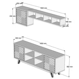 Comodă TV Inci, Diverse culori, 160x35x56 cm - Nuc - Alb | SKU: 845HCT3068 | Comodă TV Inci, 160x35x56 cm, varianta Nuc - Alb, produs pentru amenajarea locuinței, disponibil online în România la CasaMob
