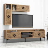 Comodă TV Samba, Diverse culori, 180x35x52 cm - Nuc | SKU: 845HCT3073 | Comodă TV Samba, 180x35x52 cm, varianta Nuc, produs pentru amenajarea locuinței, disponibil online în România la CasaMob
