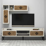 Comodă TV Samba, Diverse culori, 180x35x52 cm - Nuc - Crem | SKU: 845HCT3075 | Comodă TV Samba, 180x35x52 cm, varianta Nuc - Crem, produs pentru amenajarea locuinței, disponibil online în România la CasaMob