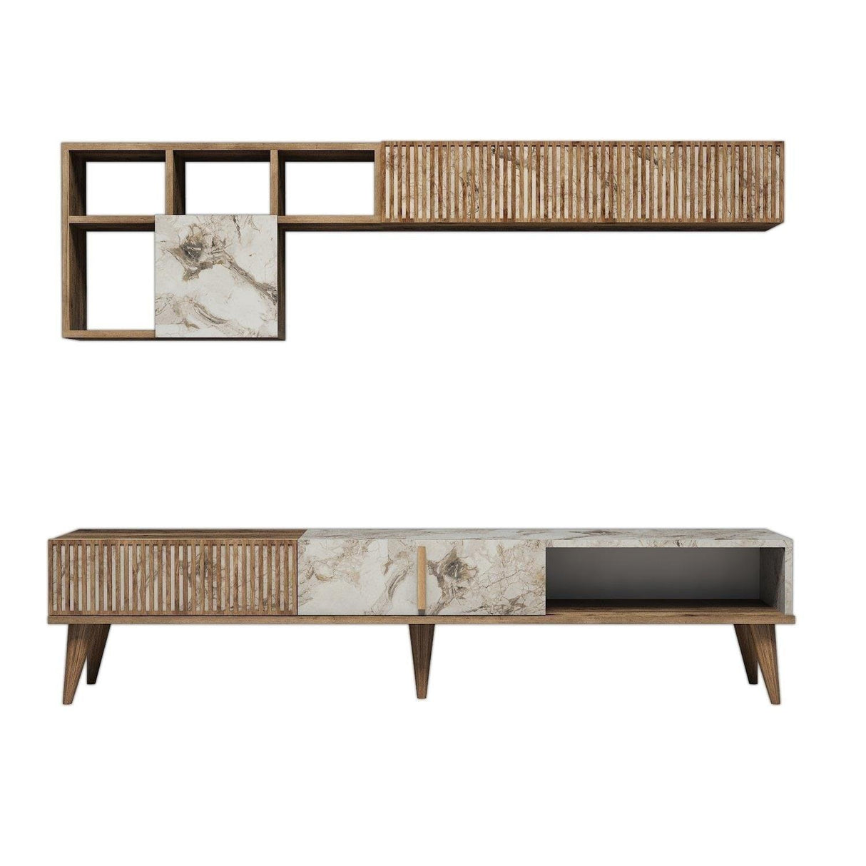 COMODA TV Milan TV Unit, Nuc, 35x40x180 cm - Nuc Alb, SKU 845HCT3079