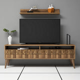 Comodă TV Line, Diverse culori, 150x30x50 cm - Nuc | SKU: 845HCT3081 | Comodă TV Line, 150x30x50 cm, varianta Nuc, produs pentru amenajarea locuinței, disponibil online în România la CasaMob
