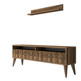 Comodă TV Line, Diverse culori, 150x30x50 cm - Nuc | SKU: 845HCT3081 | Comodă TV Line, 150x30x50 cm, varianta Nuc, produs pentru amenajarea locuinței, disponibil online în România la CasaMob