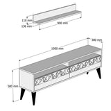 Comodă TV Line, Diverse culori, 150x30x50 cm - Nuc | SKU: 845HCT3081 | Comodă TV Line, 150x30x50 cm, varianta Nuc, produs pentru amenajarea locuinței, disponibil online în România la CasaMob