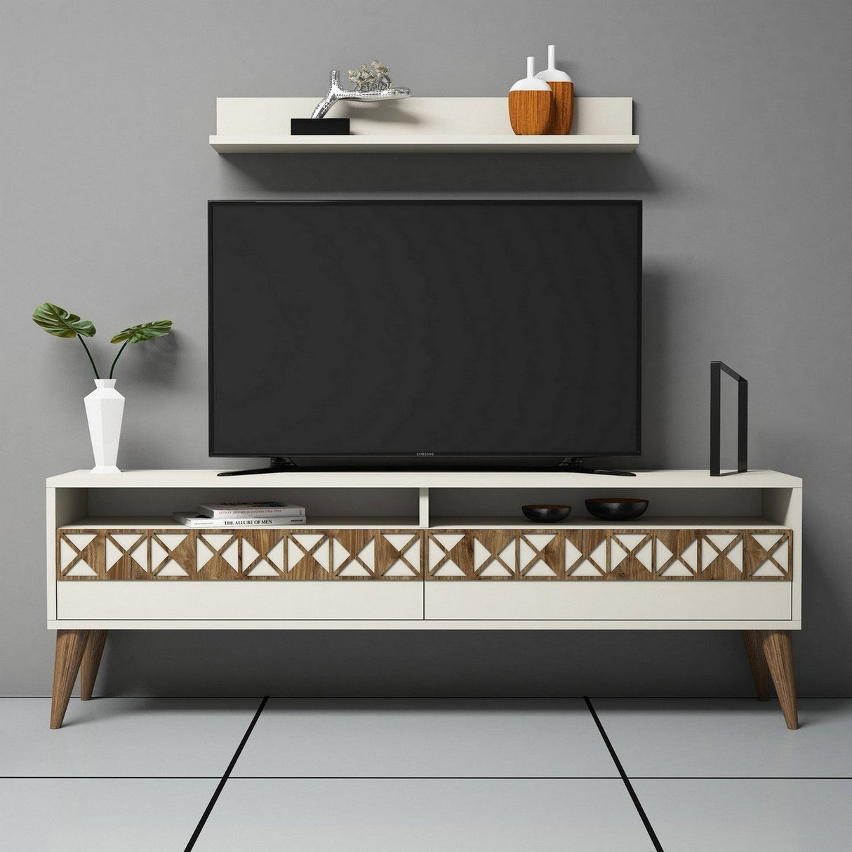 Comodă TV Line, Diverse culori, 150x30x50 cm - Crem | SKU: 845HCT3083 | Comodă TV Line, 150x30x50 cm, varianta Crem, produs pentru amenajarea locuinței, disponibil online în România la CasaMob