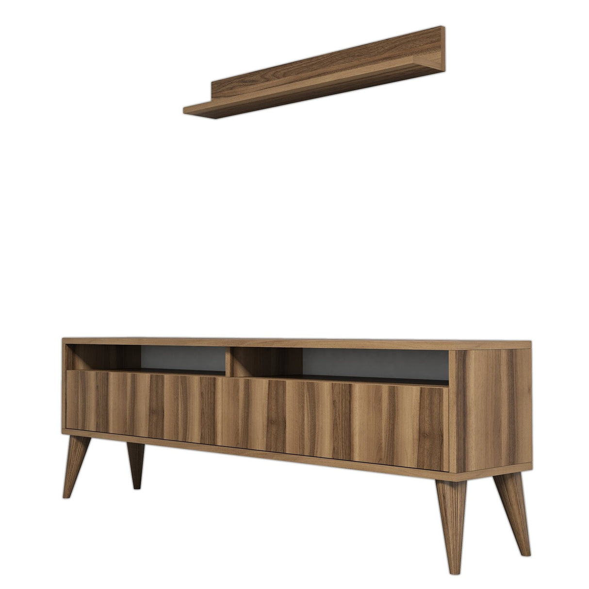 Comodă TV Best, Diverse culori, 150x30x50 cm - Nuc | SKU: 845HCT3085 | Comodă TV Best, 150x30x50 cm, varianta Nuc, produs pentru amenajarea locuinței, disponibil online în România la CasaMob