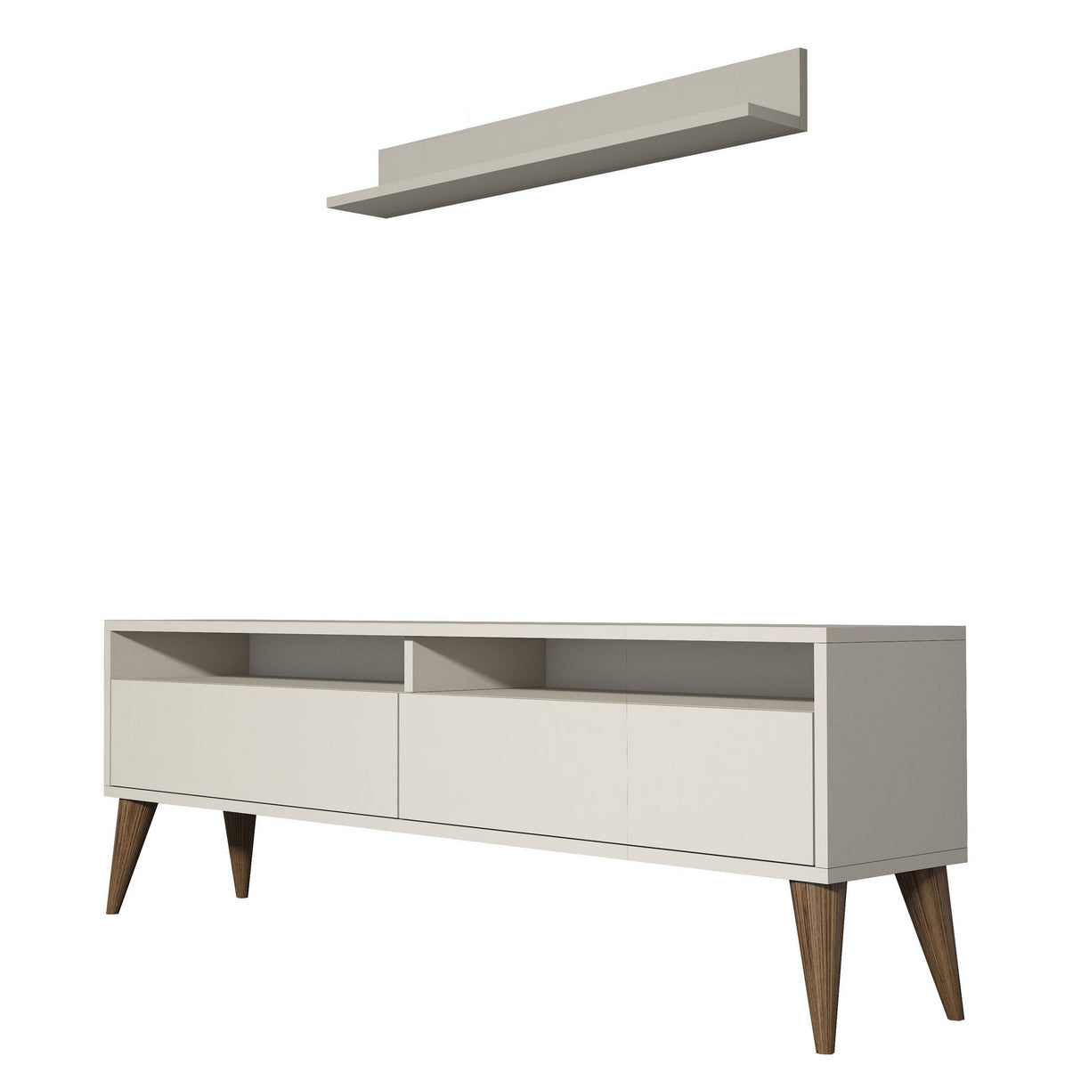 Comodă TV Best, Diverse culori, 150x30x50 cm - Crem | SKU: 845HCT3087 | Comodă TV Best, 150x30x50 cm, varianta Crem, produs pentru amenajarea locuinței, disponibil online în România la CasaMob