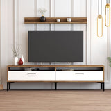 Comodă TV Istanbul, Diverse culori, 180x35x47 cm - Nuc - Alb | SKU: 845HCT3096 | Comodă TV Istanbul, 180x35x47 cm, varianta Nuc - Alb, produs pentru amenajarea locuinței, disponibil online în România la CasaMob