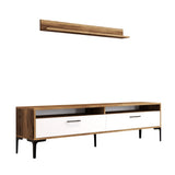 Comodă TV Istanbul, Diverse culori, 180x35x47 cm - Nuc - Alb | SKU: 845HCT3096 | Comodă TV Istanbul, 180x35x47 cm, varianta Nuc - Alb, produs pentru amenajarea locuinței, disponibil online în România la CasaMob