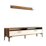 Comodă TV Istanbul, Diverse culori, 180x35x47 cm - Nuc - Crem | SKU: 845HCT3099 | Comodă TV Istanbul, 180x35x47 cm, varianta Nuc - Crem, produs pentru amenajarea locuinței, disponibil online în România la CasaMob