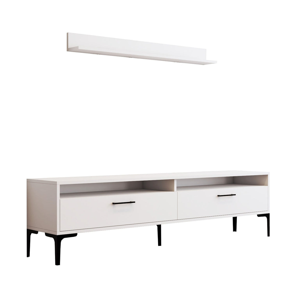 Comodă TV Istanbul, Diverse culori, 180x35x47 cm - Alb | SKU: 845HCT3102 | Comodă TV Istanbul, 180x35x47 cm, varianta Alb, produs pentru amenajarea locuinței, disponibil online în România la CasaMob