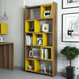 Bibliotecă Box, Diverse culori, 80x22x170 cm - Nuc - Galben | SKU: 845HCT3604 | Bibliotecă Box, 80x22x170 cm, varianta Nuc - Galben, produs pentru amenajarea locuinței, disponibil online în România la CasaMob